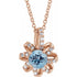 14k-rose-natural-aquamarine-&-.07-ctw-natural-diamond-halo-style-16-18"-necklace