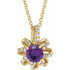 14k-yellow-natural-amethyst-&-.07-ctw-natural-diamond-halo-style-16-18"-necklace