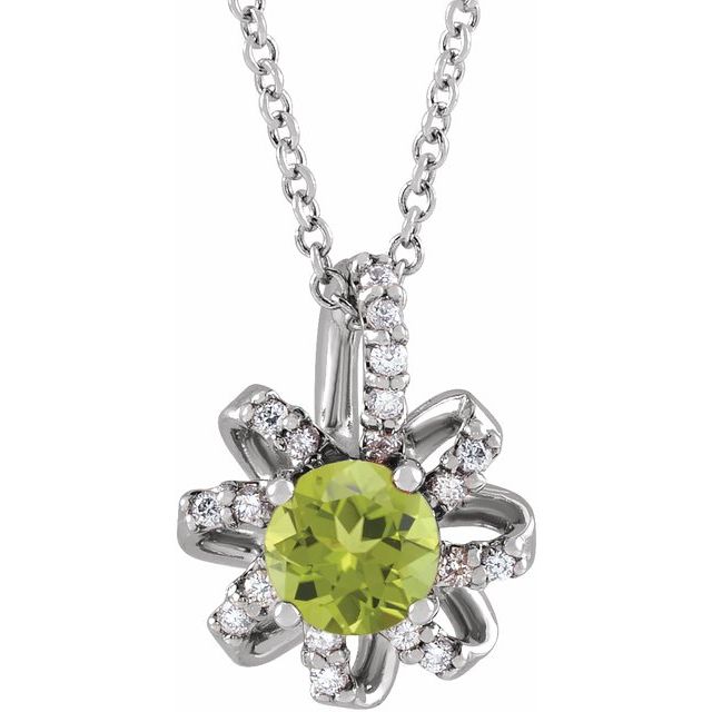 sterling-silver-natural-peridot-&-.07-ctw-natural-diamond-halo-style-16-18"-necklace