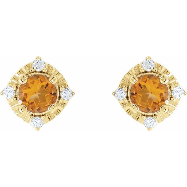 14k-yellow-natural-citrine-&-.08-ctw-natural-diamond-halo-style-earrings