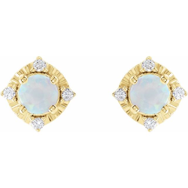 14k-yellow-lab-grown-white-opal-&-.08-ctw-natural-diamond-halo-style-earrings