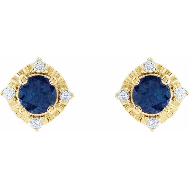 14k-yellow-lab-grown-blue-sapphire-&-.08-ctw-natural-diamond-halo-style-earrings