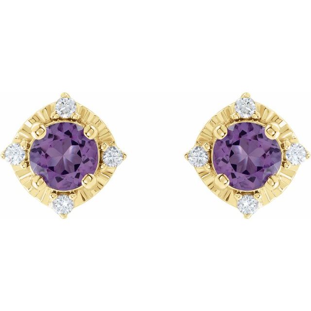14k-yellow-natural-amethyst-&-.08-ctw-natural-diamond-halo-style-earrings