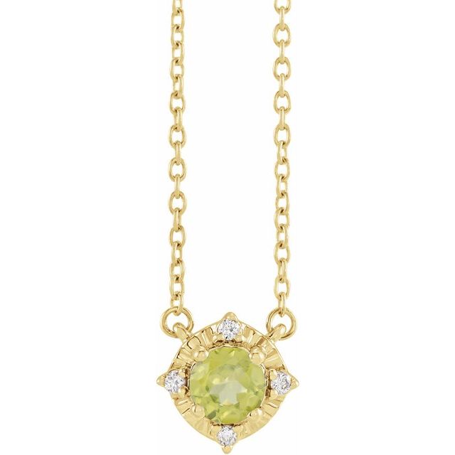 14k-yellow-natural-peridot-&-.04-ctw-natural-diamond-halo-style-18"-necklace