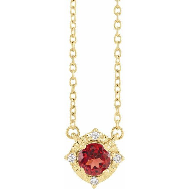 14k-yellow-natural-mozambique-garnet-&-.04-ctw-natural-diamond-halo-style-18"-necklace