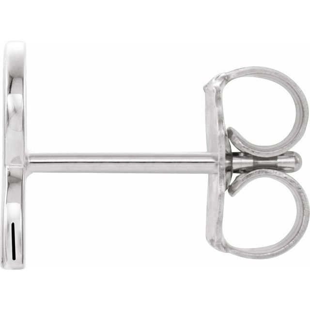 platinum-single-initial-r-earring