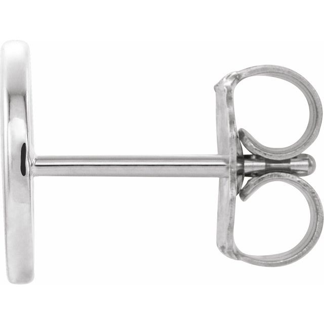platinum-single-initial-o-earring