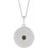 14k-white-natural-green-tourmaline-disc-16-18"-necklace
