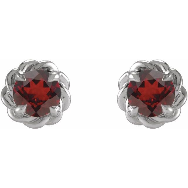 14k-white--natural-mozambique-garnet-claw-prong-rope-earrings