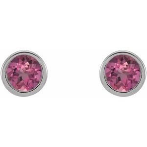 0.02 ct Diamond Round Micro Bezel-Set Stud Earrings
