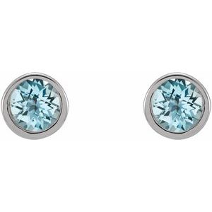 0.02 ct Diamond Round Micro Bezel-Set Stud Earrings