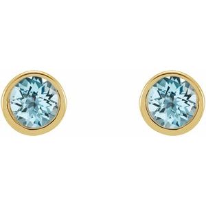 0.02 ct Diamond Round Micro Bezel-Set Stud Earrings