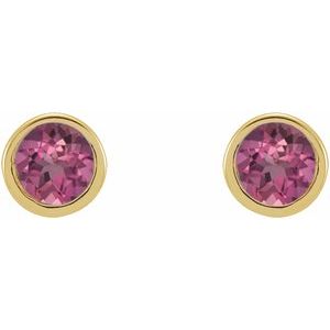 0.02 ct Diamond Round Micro Bezel-Set Stud Earrings