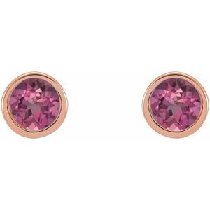 0.02 ct Diamond Round Micro Bezel-Set Stud Earrings