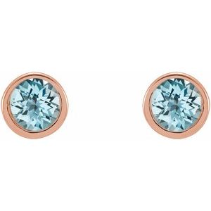 0.02 ct Diamond Round Micro Bezel-Set Stud Earrings