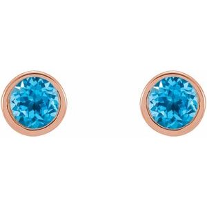 0.02 ct Diamond Round Micro Bezel-Set Stud Earrings