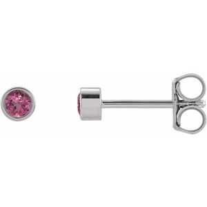 0.02 ct Diamond Round Micro Bezel-Set Stud Earrings