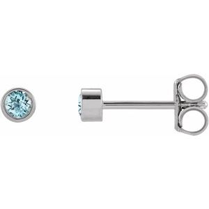 0.02 ct Diamond Round Micro Bezel-Set Stud Earrings