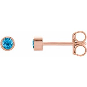0.02 ct Diamond Round Micro Bezel-Set Stud Earrings