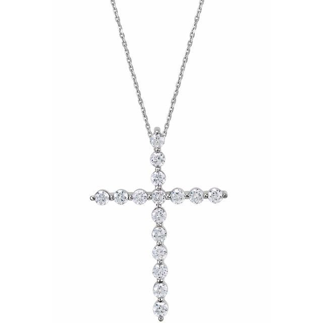 14k-rose-1/5-ctw-natural-diamond-cross-18"-necklace