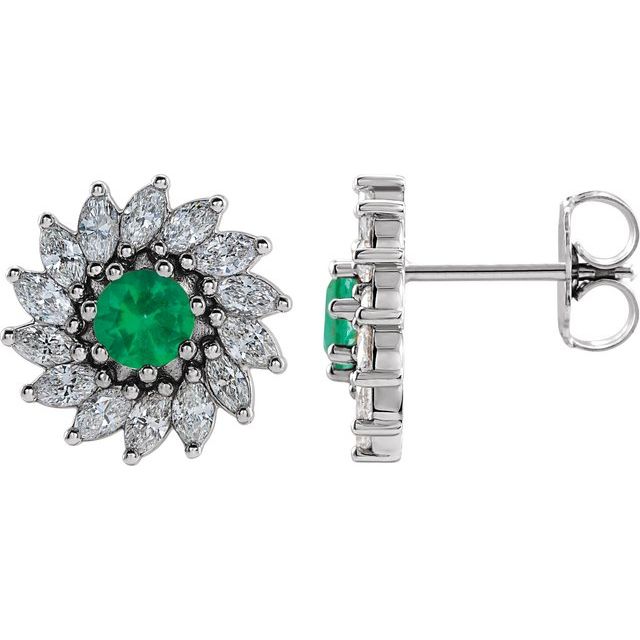 Sterling Silver|Natural Emerald|4 mm