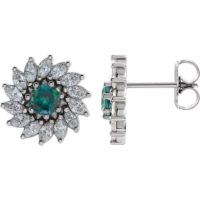 Sterling Silver|Natural Emerald|4 mm