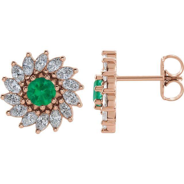 Sterling Silver|Natural Emerald|4 mm