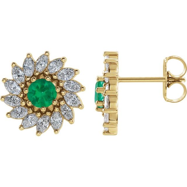 Sterling Silver|Natural Emerald|4 mm