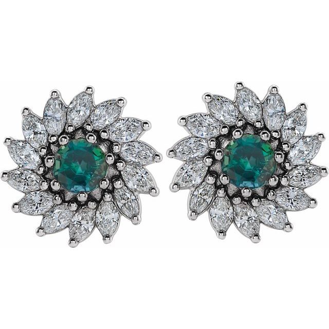 14k-white--lab-grown-alexandrite-&-7/8-ctw-natural-diamond-earrings