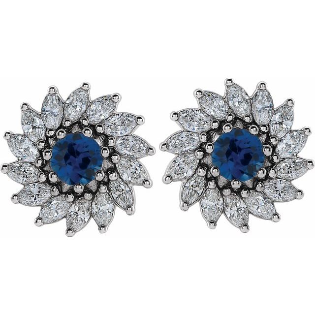 14k-white--lab-grown-blue-sapphire-&-7/8-ctw-natural-diamond-earrings