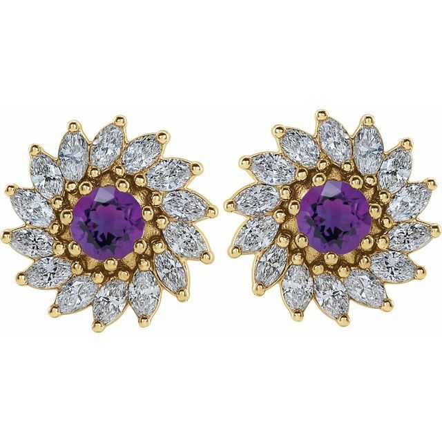 14k-yellow--natural-amethyst-&-7/8-ctw-natural-diamond-earrings