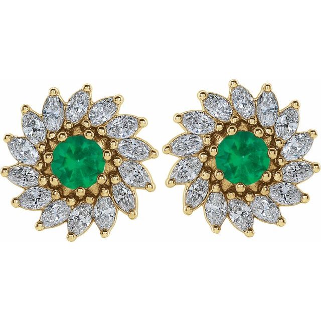 Sterling Silver|Natural Emerald|4 mm
