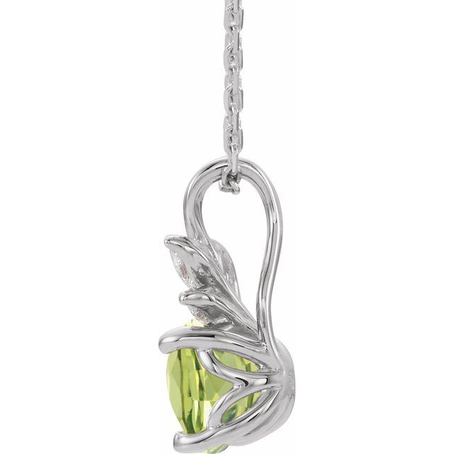 14k-white-natural-peridot-&-1/10-ctw-natural-diamond-16-18"-necklace