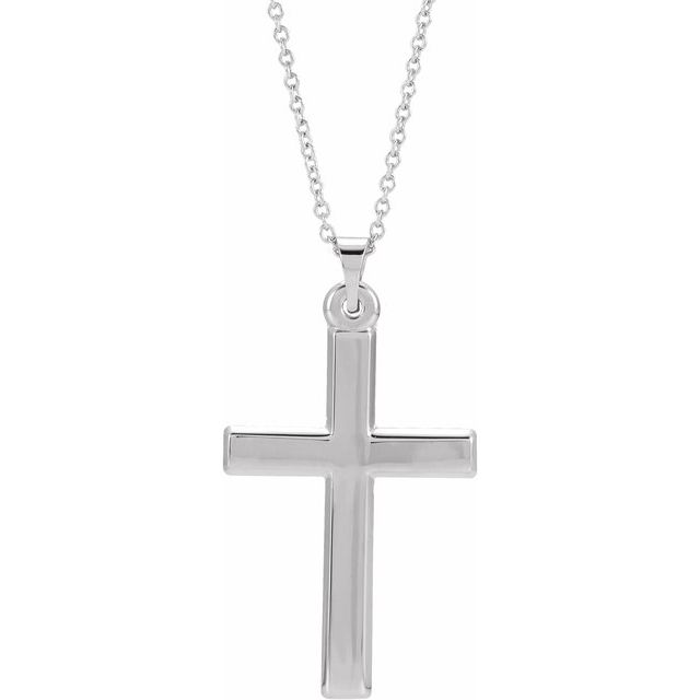 14k-white-cross-18"-necklace