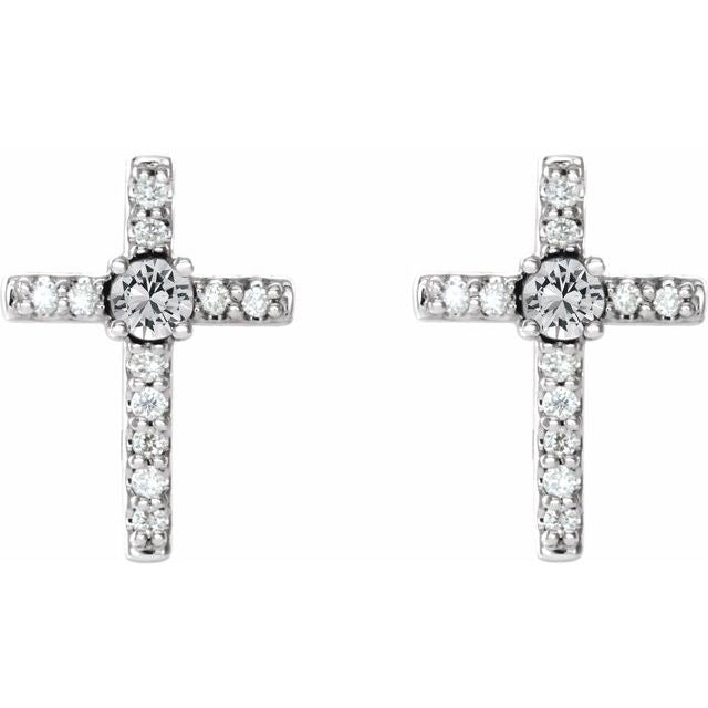 14k-white-1/10-ctw-natural-diamond-cross-earrings
