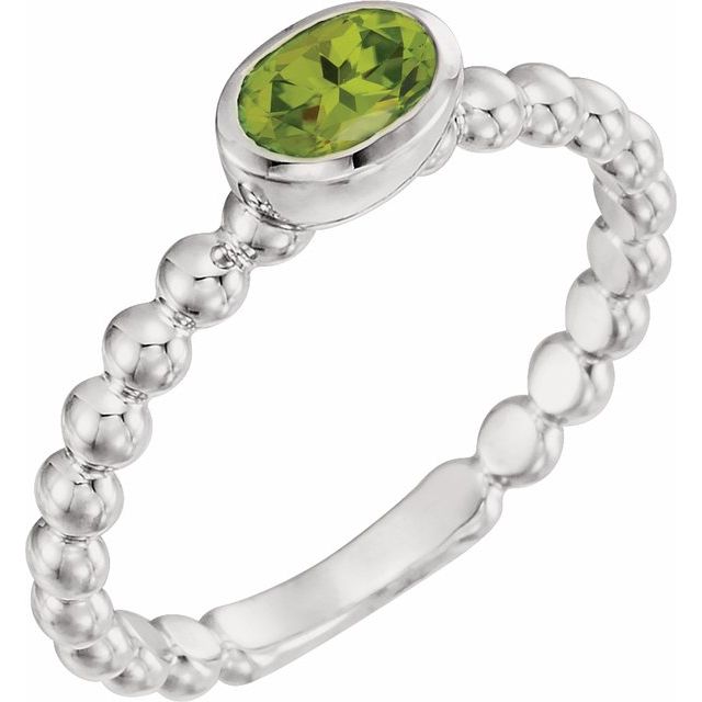 14k-white-natural-peridot-family-stackable-ring