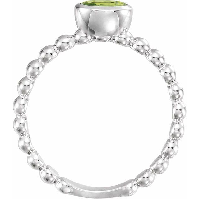 14k-white-natural-peridot-family-stackable-ring