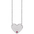 14k-white-natural-ruby-engravable-heart-18"-necklace