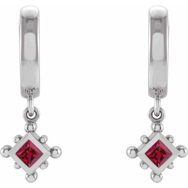 sterling-silver-natural-ruby-beaded-bezel-set-hoop-earrings
