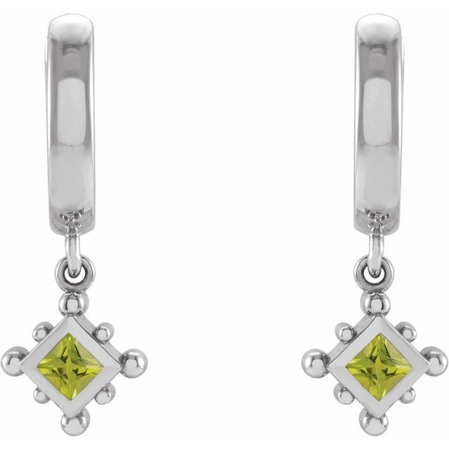 14k-white-natural-peridot-beaded-bezel-set-hoop-earrings