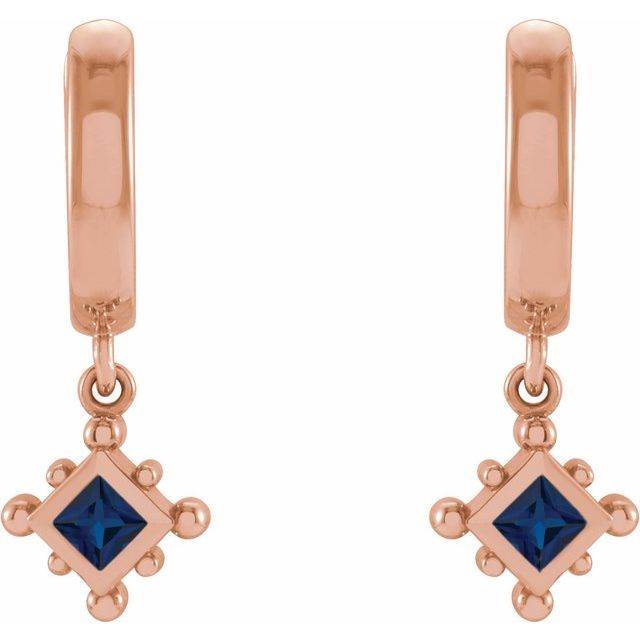 14k-rose-lab-grown-blue-sapphire-beaded-bezel-set-hoop-earrings