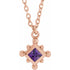14k-rose-natural-amethyst-bezel-set-beaded-16-18"-necklace