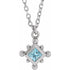 14k-white-natural-aquamarine-bezel-set-beaded-16-18"-necklace
