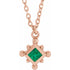 14k-rose-natural-emerald-bezel-set-beaded-16-18"-necklace