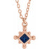 14k-rose-lab-grown-blue-sapphire-bezel-set-beaded-16-18"-necklace