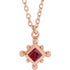 14k-rose-lab-grown-ruby-bezel-set-beaded-16-18"-necklace