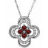 14k-white-natural-mozambique-garnet-&-.08-ctw-natural-diamond-clover-18"-necklace