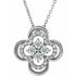 14k-white-1/3-ctw-natural-diamond-clover-18"-necklace