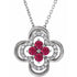 14k-white-lab-grown-ruby-&-.08-ctw-natural-diamond-clover-18"-necklace