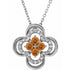 14k-white-natural-citrine-&-.08-ctw-natural-diamond-clover-18"-necklace